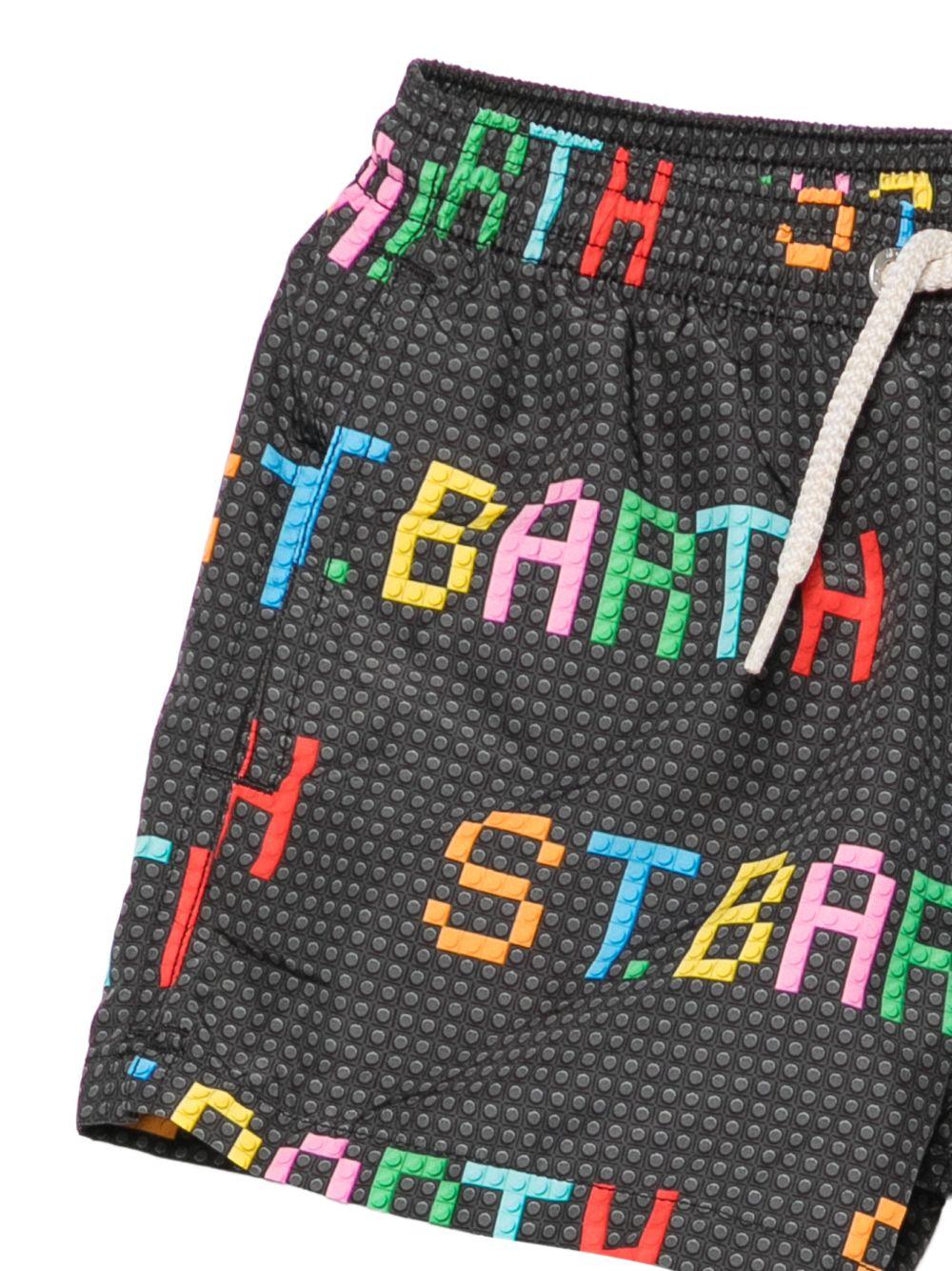 Costume da bagno per bambino MC2 Saint Barth Kids grigio con stampa logo JEA0004 03541L MC2 ST. BARTH KIDS 