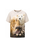 T-shirt per bambino Molo Kids beige con stampa grafica animali 1W26A203 9933 MOLO KIDS 