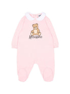 Tutina per neonato Moschino Kids rosa con dettaglio Teddy Bear M5Y037LCA40 50209 MOSCHINO KIDS 