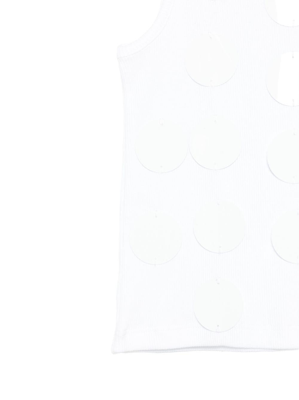 Canotta per bambina MSGM Kids bianca con applicazioni S6MSJGTA100 001 MSGM KIDS 