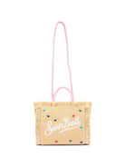 Borsa Colette MC2 Saint Barth beige con cuoricini ricamati all-over COL0017 00344L MC2 ST. BARTH KIDS 