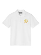 Polo per bambino Versace Kids bianca con motivo con testa di Medusa 10182801A16933 2W110 VERSACE KIDS 