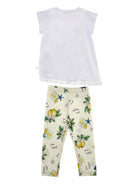 Set t-shirt e pantaloni per bambina Monnalisa multicolore con stampa grafica limoni 19G506RU 7032 9914 MONNALISA KIDS 