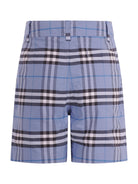 Shorts per bambino Burberry Kids blu fiordilaiso a quadri 8117928 C4258 BURBERRY KIDS 