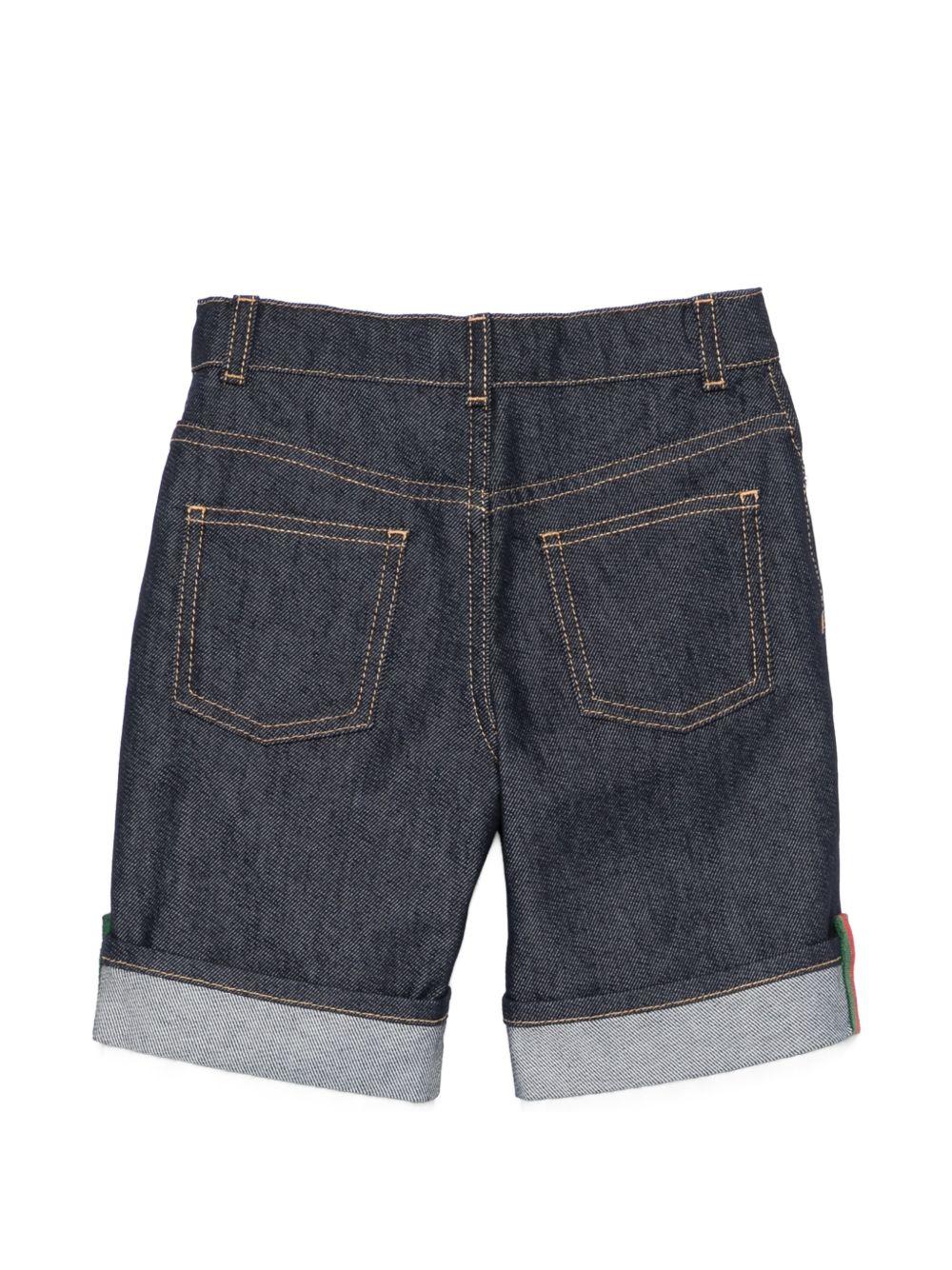 Shorts per bambino Gucci Kids in denim con orlo risvoltato 853979XDDCE 4759 GUCCI KIDS 