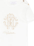 T-shirt per bambina Roberto Cavalli Kids bianca con monogramma CGP26025TS WHITE ROBERTO CAVALLI KIDS 
