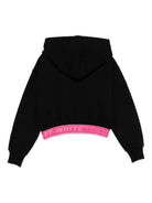 Felpa per bambina Off-White Kids nera con cappuccio e ricamo con logo OGBB005F25FLE001 1032 OFF WHITE KIDS 