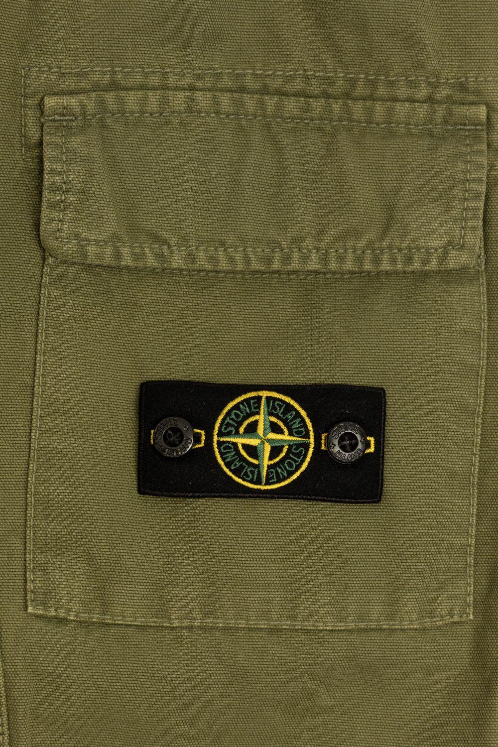 Cargo per bambino Stone Island Kids verde con applicazione Compass L2S163100001S0104 V015G STONE ISLAND KIDS 
