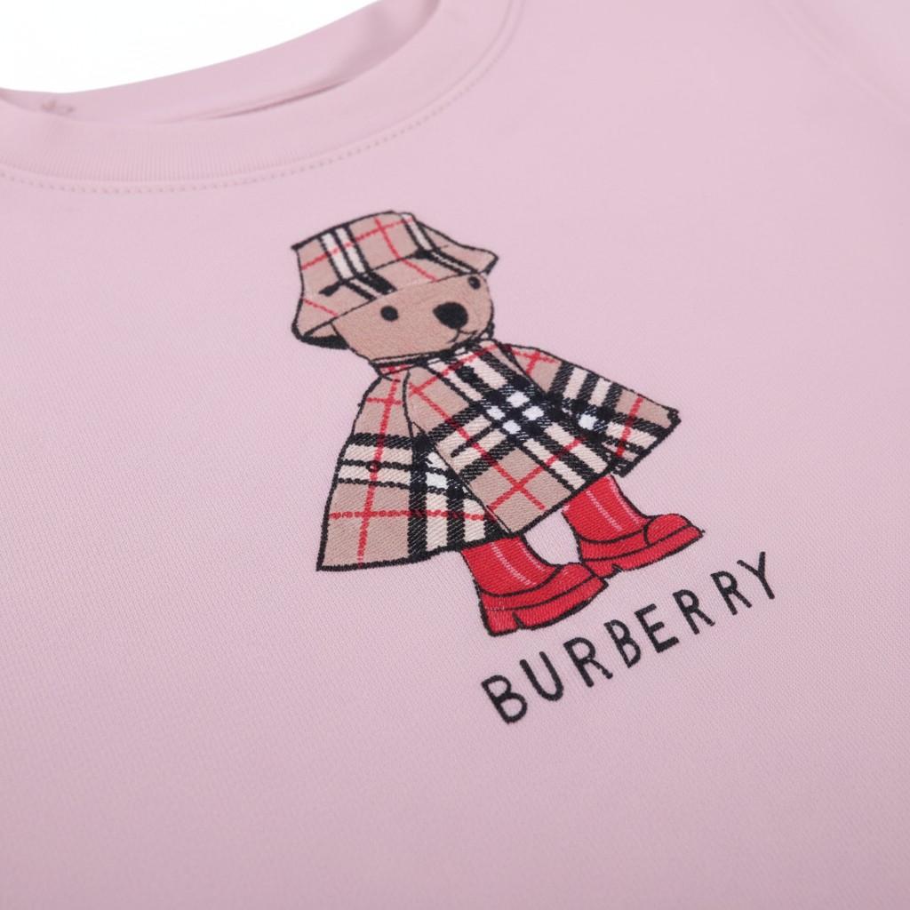 T-shirt per neonata Burberry Kids rosa con stampa orsetto e logo sul davanti 8121207 A1439 BURBERRY KIDS 