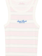 Canotta da donna MC2 Saint Barth rosa con motivo a righe orizzontali AAD001 01906L MC2 ST. BARTH 