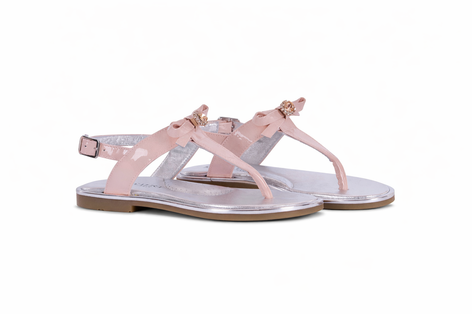 Sandali per bambina Monnalisa rosa con cinturino a T e fiocco 87G001 7706 0091 MONNALISA 
