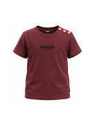 T-shirt per bambini Balmain Kids bordeaux con bottoni sulla spalla BZ8I81 Z3672 530OR BALMAIN KIDS 