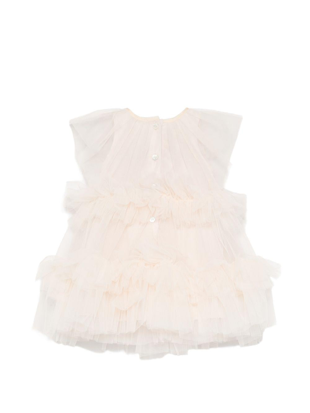 Abito per neonata Fendi Kids rosa con ricamo logo sul davanti BFB600 AEXX F0MXV FENDI KIDS 