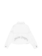 Giacca per bambina Palm Angels KIds bianca con cuciture a contrasto PGGE007S26FAB001 002 PALM ANGELS KIDS 