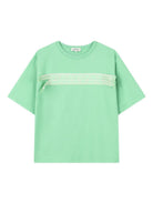 T-shirt per bambino Lanvin Enfant verde con bordo intrecciato N30362 68N LANVIN KIDS 