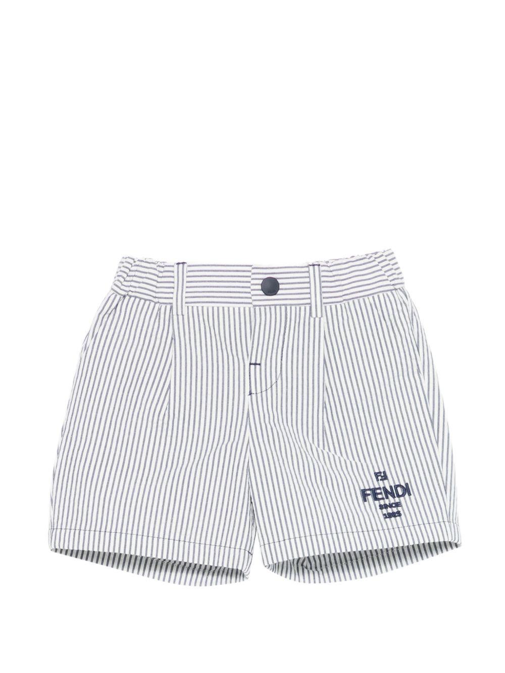 Shorts per neonato Fendi Kids bianco con motivo a righe BMF280 AY8G F1I11 FENDI KIDS 