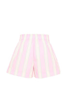 Shorts per bambina MC2 Saint Barth Kids rosa con motivo a righe MEA001 00897L MC2 ST. BARTH KIDS 