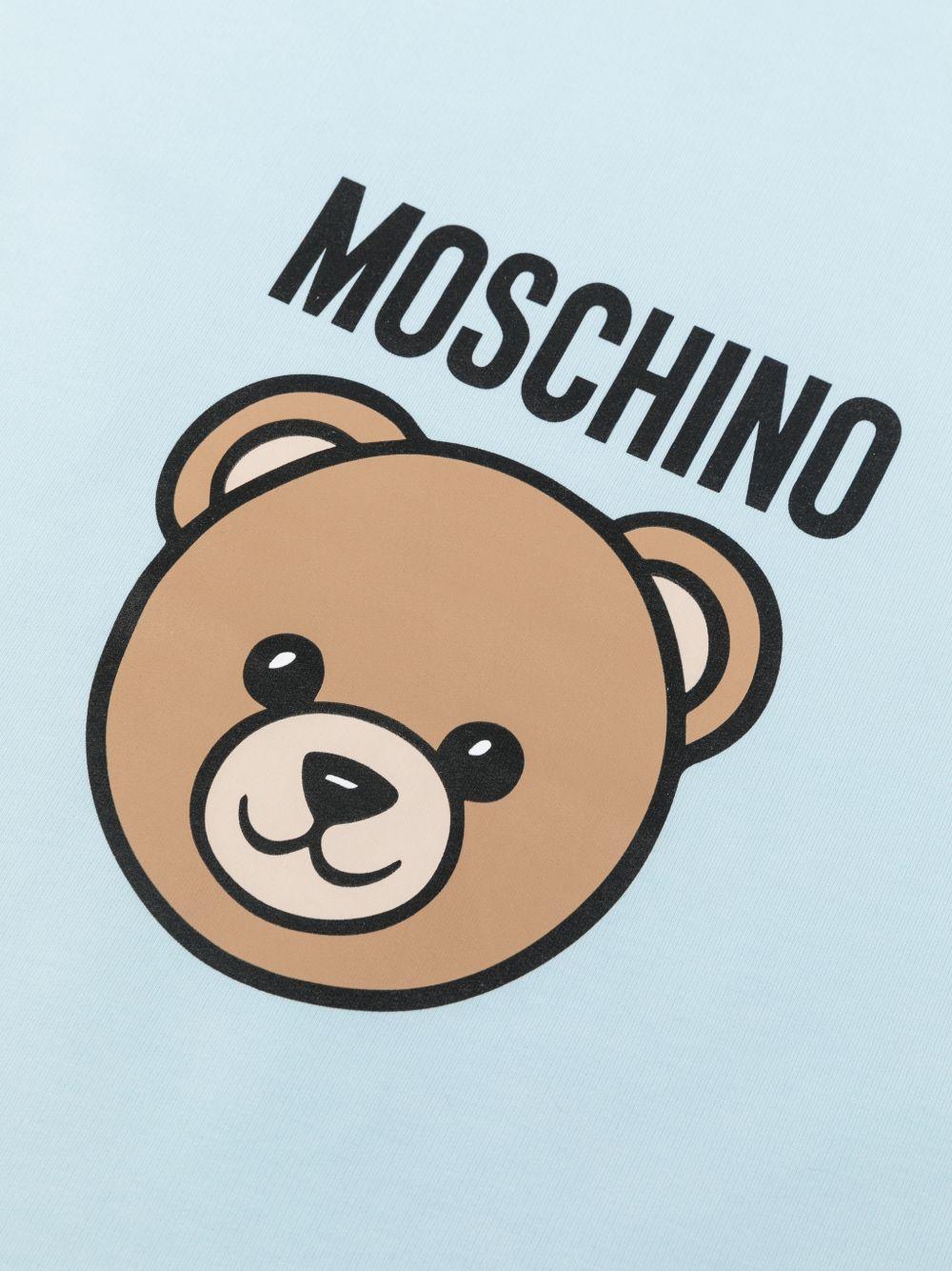 Coperta per neonato Moschino Kids azzurro con stampa Teddy Bear MUB00MLCA19 40304 MOSCHINO KIDS 