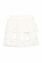 Gonna per bambina Balmain Kids bianca con dettagli floreali all-over BY7A91 U0263 100 BALMAIN KIDS 