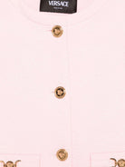 Giubbino jaquard floreale per bambina Versace Kids rosa con maniche lunghe 10181731A13174 1PS10 VERSACE KIDS 