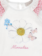T-shirt per neonata Monnalisa bianca con stampa a fiori 39G605 7002 0099 MONNALISA KIDS 