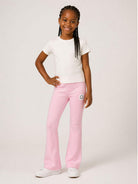 Pantaloni svasati per bambina Kenzo Kids rosa con applicazione Boke Flower K62187 44F KENZO KIDS 
