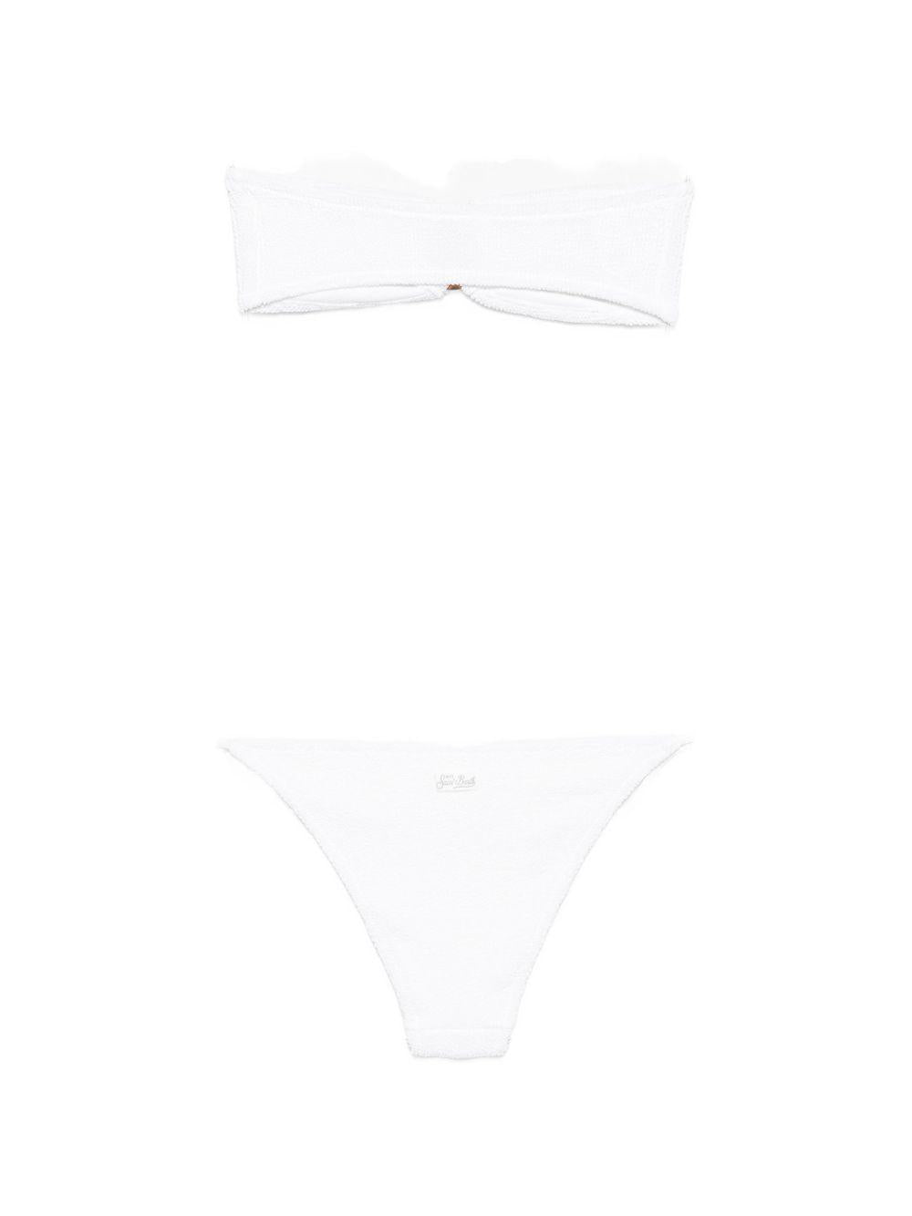 Bikini da donna MC2 Saint Barth bianco con dettagli arricciati VIR0008 08636L MC2 ST. BARTH 