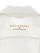 Gilet per bambina Philosophy di Lorenzo Serafini Kids bianco con chiusura doppiopetto I9G103 7091 0002 PHILOSOPHY KIDS 