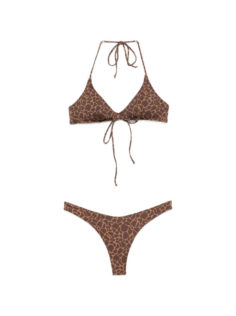 Bikini Hesni da donna MC2 Saint Barth marrone con stampa animalier HSN0001 00900L MC2 ST. BARTH 