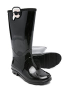 Stivali da pioggia per bambina Karl Lagerfeld Kids neri lucidi con logo Z30985 09B KARL LAGERFELD KIDS 