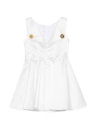 Abito per bambina Elisabetta Franchi La Mia Bambina bianco con dettaglio con fiocco EFAB6650TV032 0004 ElISABETTA FRANCHI 