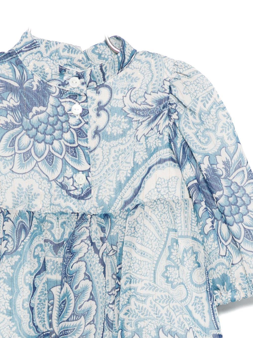 Abito per neonata Etro Kids azzurro con motivo paisley GX1020 K0244 638BL ETRO KIDS 