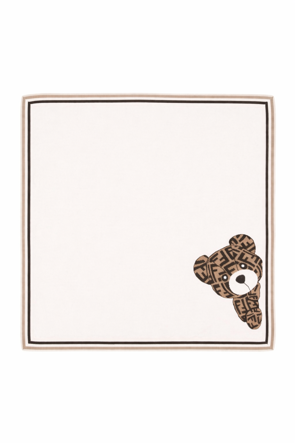 Coperta per neonati Fendi Kids beige con ricamo orsetto BUJ323 AVVZ F1P2N FENDI KIDS 