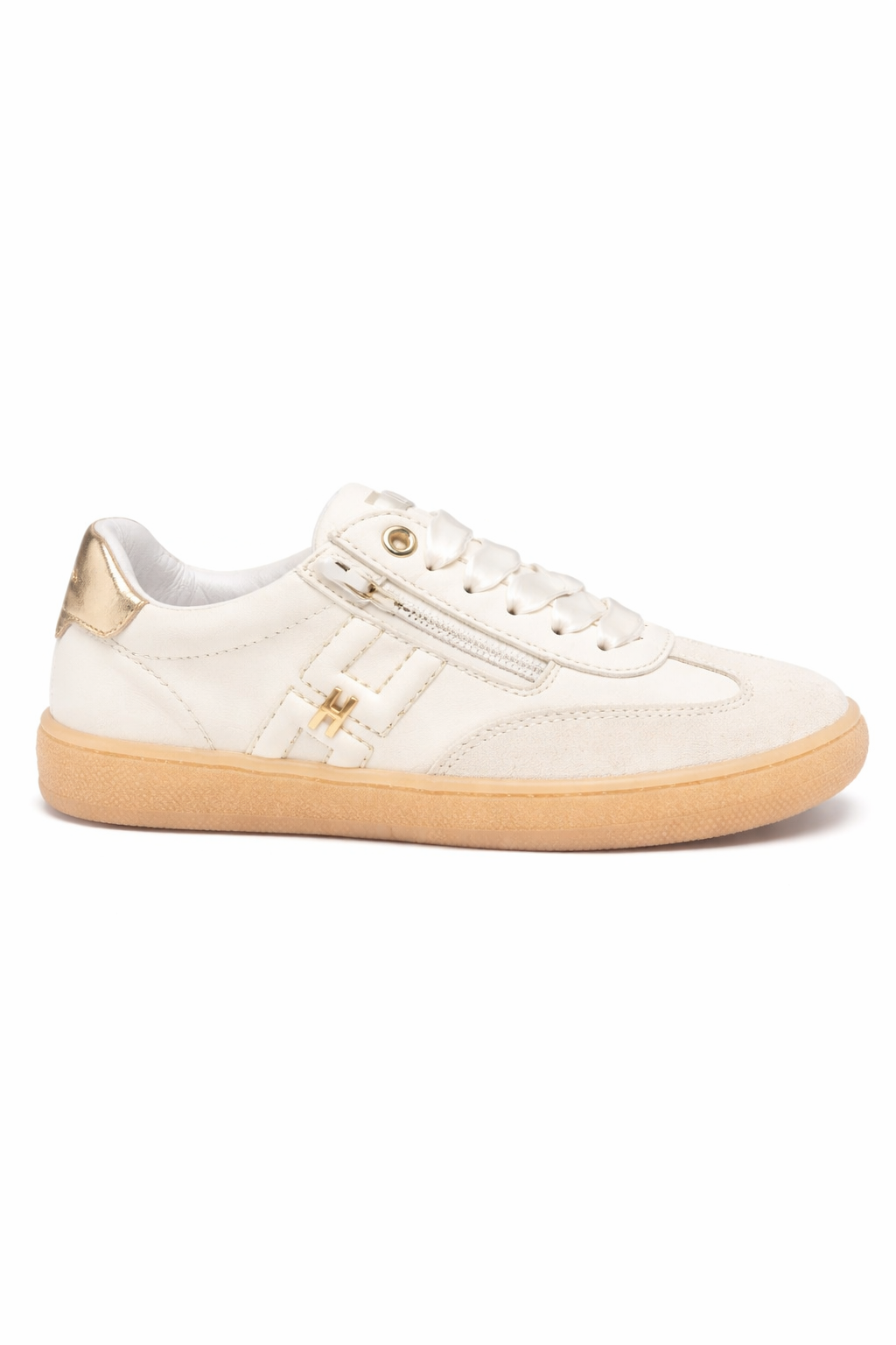 Sneakers per bambina Elisabetta Franchi La Mia Bambina beige con placca logo F1A9E04941877 A725 ElISABETTA FRANCHI KIDS 