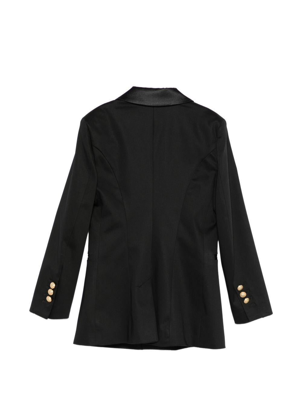 Blazer per bambina Balmain Kids nero con revers in raso BY2A14 P0484 930 BALMAIN KIDS 