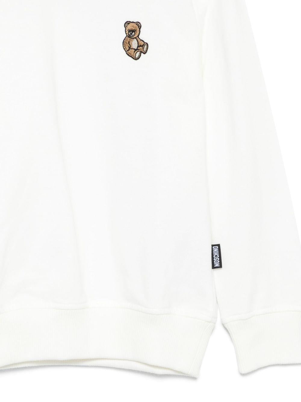 Felpa per bambini Moschino Kids bianca con ricamo Teddy Bear HRF08VLCA40 10063 MOSCHINO KIDS 