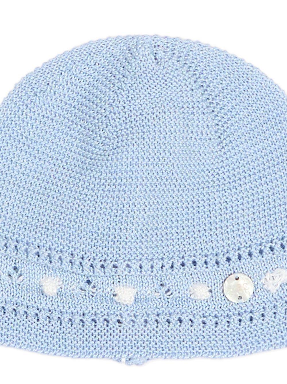 Berretto traforato per neonato Paz Rodriguez azzurro con decorazione 040-123256 80 PaZ RODRIGUEZ KIDS 