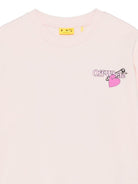 Felpa per bambina Off-White Kids rosa con grafica e orlo a coste OGBA001F25FLE003 3C32 OFF WHITE KIDS 