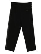 Pantaloni per bambina Douuod Kids nero con dettaglio a righe DX6P40 J0371 930 DOUUOD KIDS 