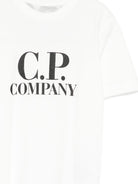 T-shirt per bambino C.P. Company bianca con logo sul davanti CPM006LAA17 10135 C.P.COMPANY KIDS 