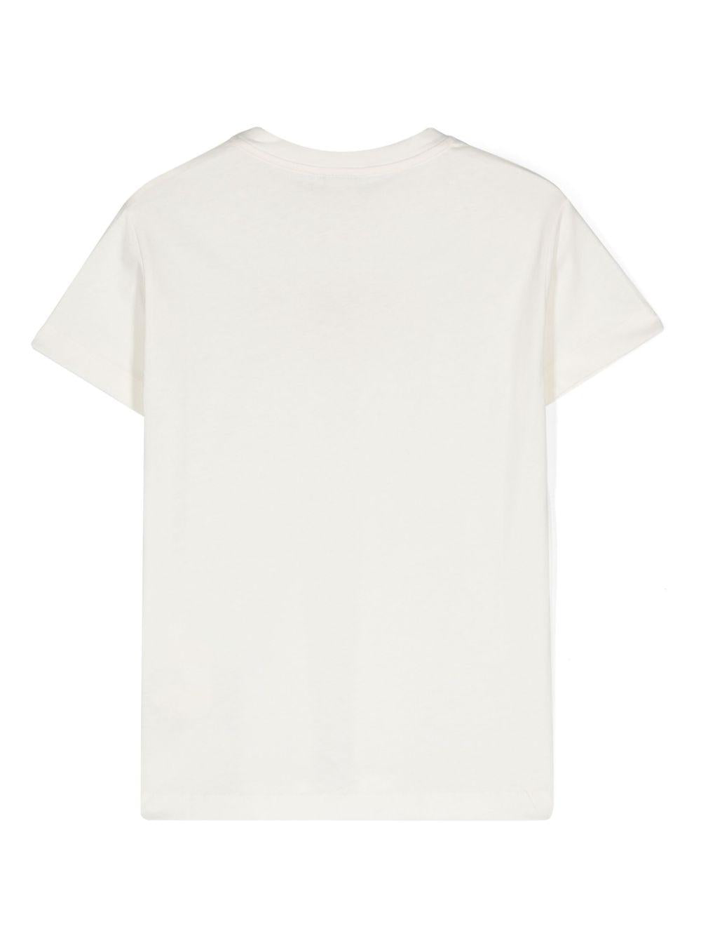 T-shirt per bambini Fendi Kids bianca con logo ricamato sul davanti JUI159 7AJ F1PCP FENDI KIDS 
