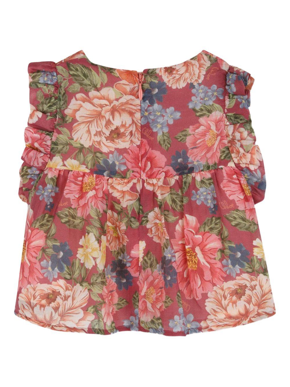Completo per neonata Chloé Kids multicolore con stampa a fiori C20898 46Y CHLOE' KIDS 