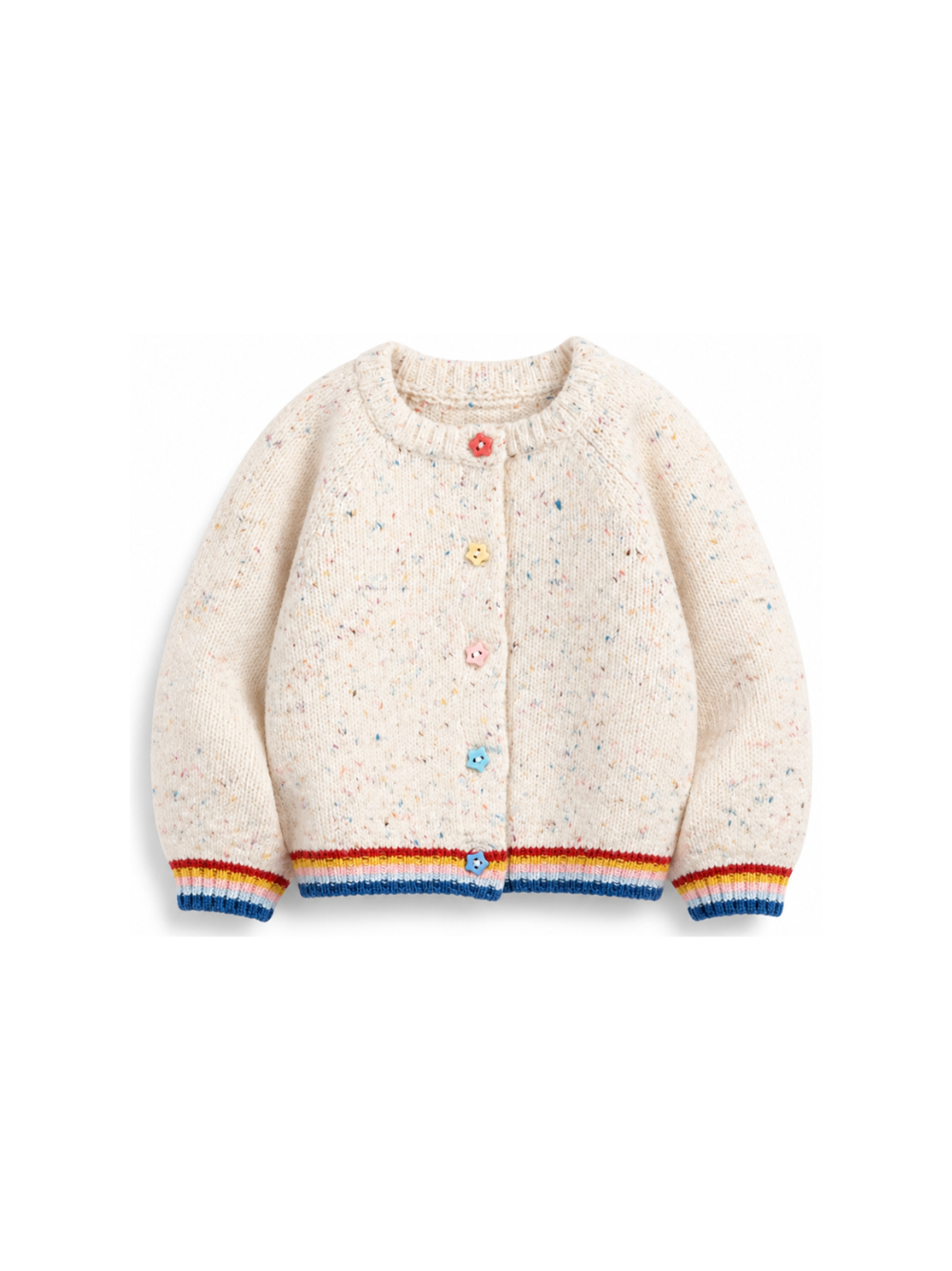 Cardigan per neonata Stella McCartney Kids beige con bordi a contrasto TZ9000 Z3896 101 STELLA McCARTNEY KIDS 