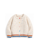 Cardigan per neonata Stella McCartney Kids beige con bordi a contrasto TZ9000 Z3896 101 STELLA McCARTNEY KIDS 