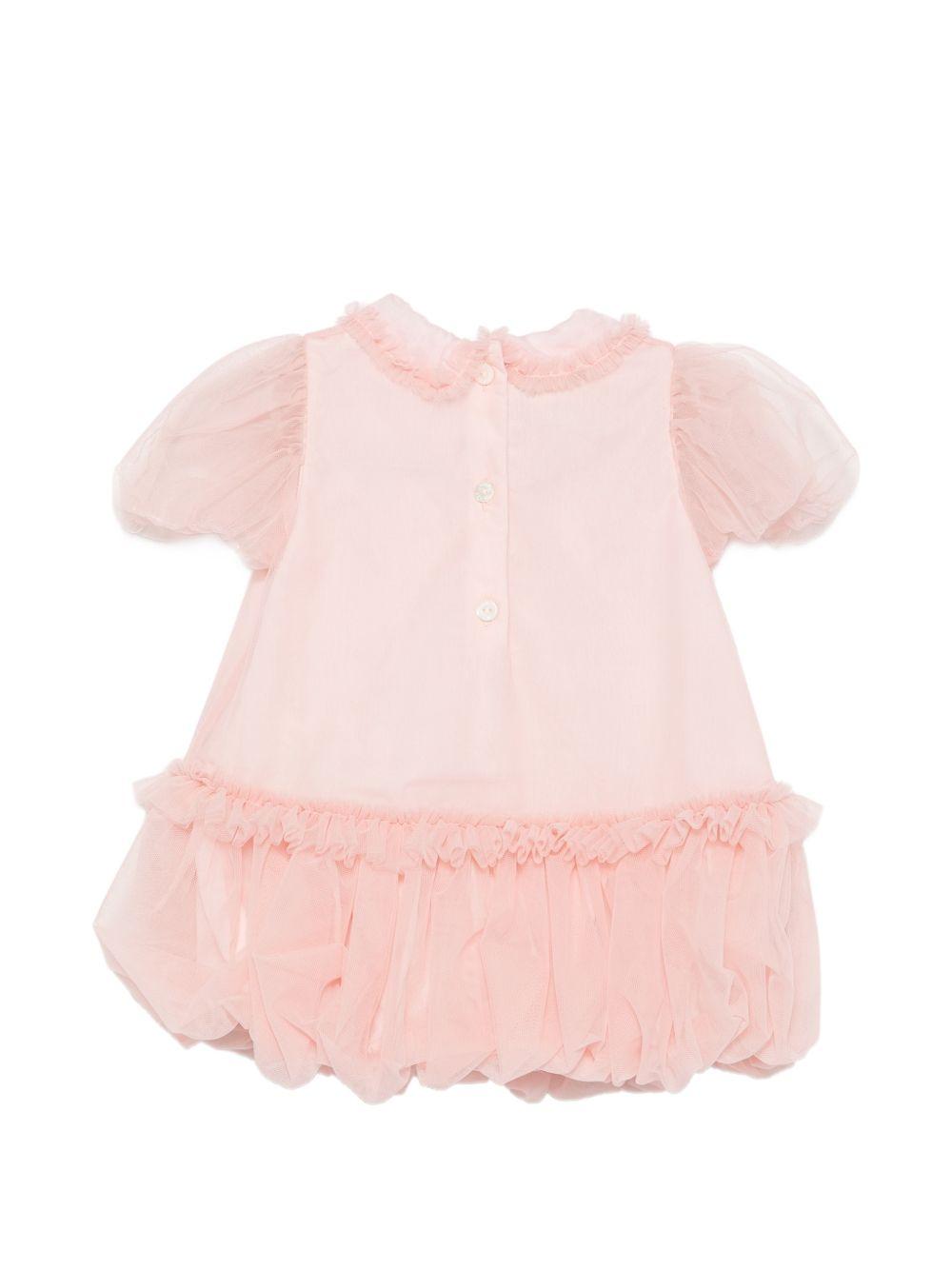Abito per neonata Fendi Kids rosa con balze in tulle BFB627 AEXX F1UL9 FENDI KIDS 