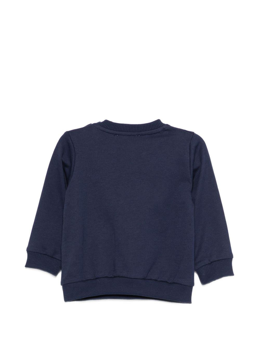 Felpa per neonati Moschino Kids blu con ricamo Teddy Bear MUF06BLCA19 40016 MOSCHINO KIDS 