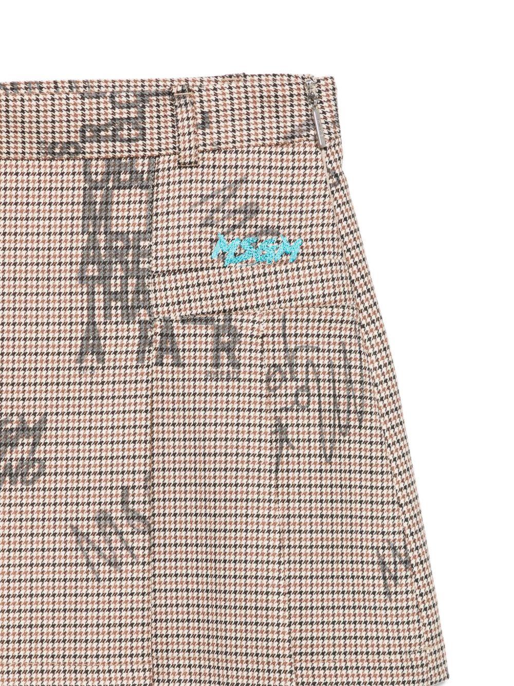 Minigonna per bambina MSGM Kids marrone con stampa grafica F5MSJGSK110 MS030 MSGM KIDS 