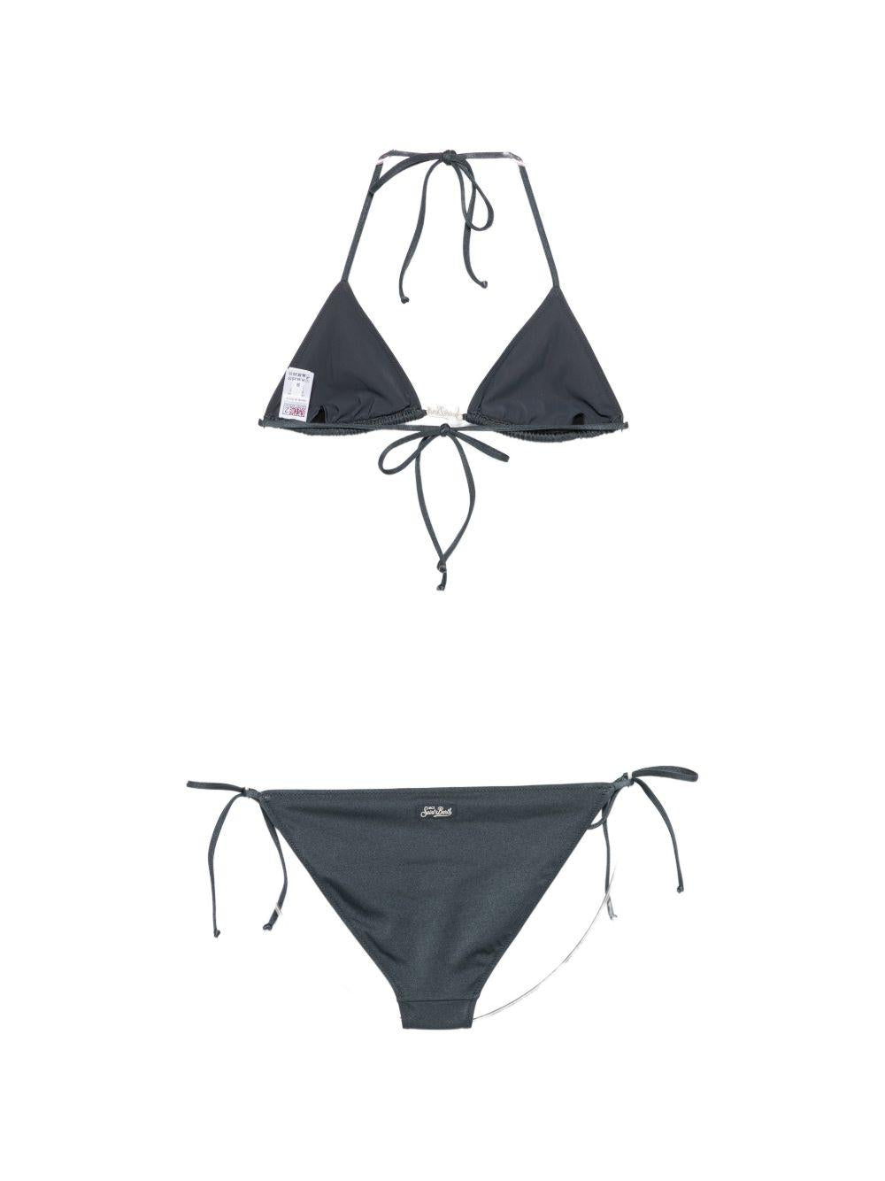 Bikini per donna MC2 Saint barth grigio con targhetta logo VIR0012 08626L MC2 ST. BARTH 