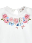 Abito per bambina Monnalisa bianco a fiori con ruches 31G901 7201 9990 MONNALISA KIDS 
