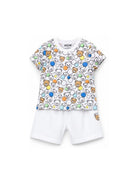 Set 2 pezzi per neonato Moschino Kids multicolor con stampa grafica all-over MUG01VLLA15 83680 MOSCHINO KIDS 